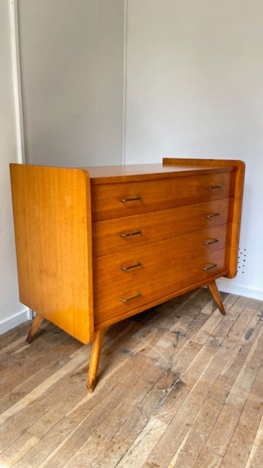 Vintage ladekast met kompasvormige poten – ladekasten, Wood (photo 2 of 42)