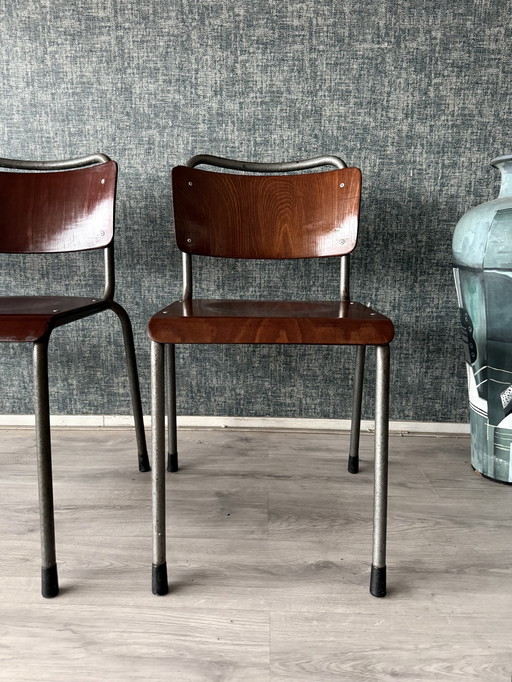 Set of 3 Vintage Gispen 106 "TU Delft" chairs