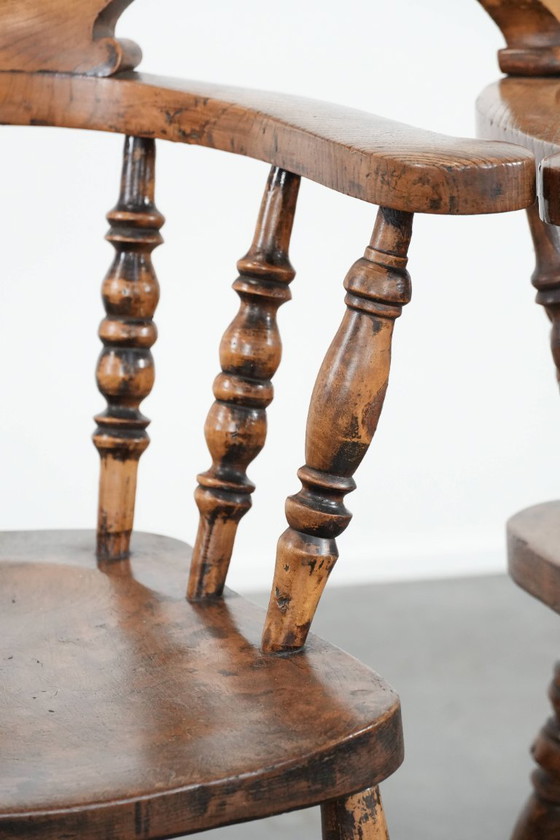 Image 1 of 2 sedie da capitano antiche inglesi dei primi del XIX secolo