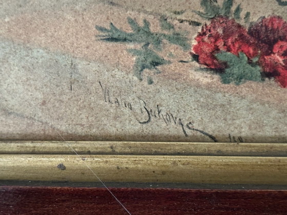 Dipinto Biedermeier con cornice originale – Mato Bukovac, Arte, Metallo, Legno (photo 4 of 15)