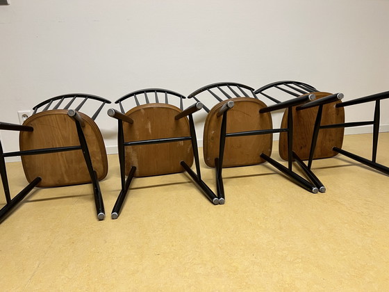 Image 1 of Set originale di 4 sedie da pranzo vintage in legno di teak Tapiovaara