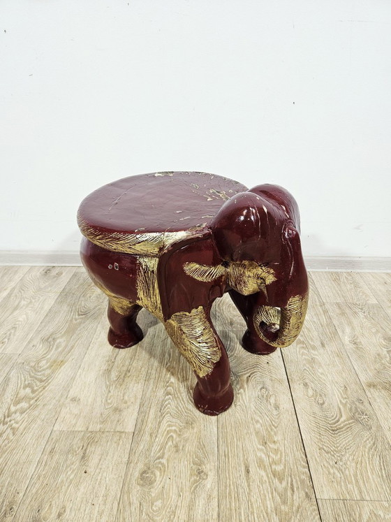 Taburete auxiliar de elefante antiguo, siglo XIX (photo 2 of 15)