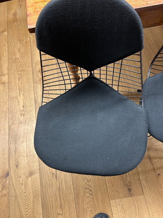 4x Vitra Wire Chair DKR-2 – Dining chairs, Metal, Textile (photo 2 of 9)