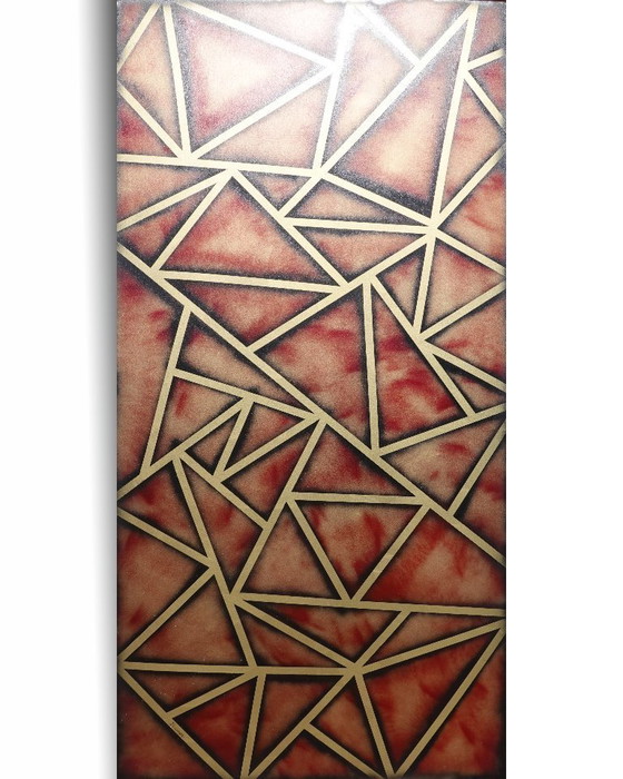 Image 1 of Goudkubisme A1380 - abstract schilderij XXL