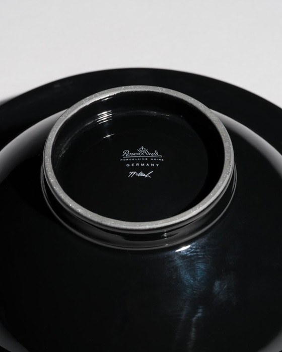 Image 1 of Cuenco posmodernista "Nautica" Porcelana Negra Jan van der Vaart Rosenthal años 90