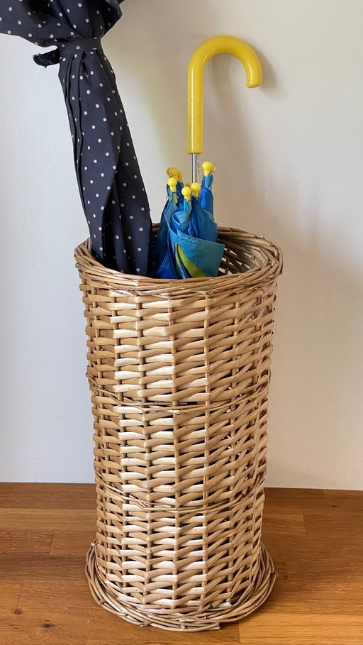 Vintage Rattan Umbrella Stand
