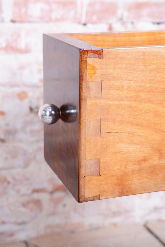 Restored Art Deco Serving Trolley, Walnut, Revived Polish, France, 1920s – Bar carts, Metal, Rubber (photo 5 of 8)
