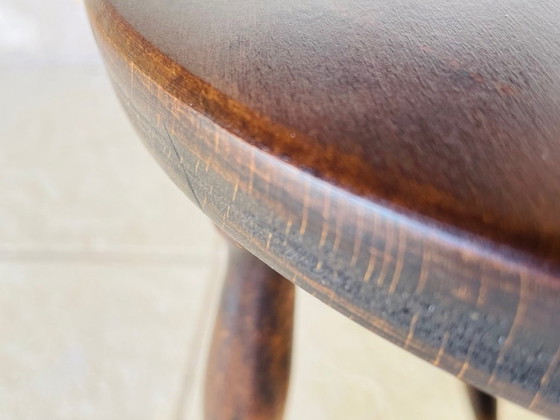 Image 1 of Vintage, Turned Wood,Walnut Stool
