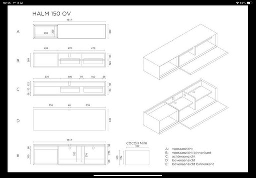 Meuble TV RAAT Norm ov 150 lowboard