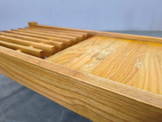 Image 1 of Set van 3 esdoornhouten plantenstandaards uit het midden van de 20e eeuw, Tsjechoslowakije, jaren 70.