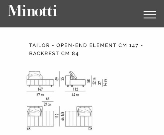 Minotti Freeman divano angolare modulare 3 elementi Prezzo di listino € 21.870, Divani modulari, Metallo (foto 8 di 9)