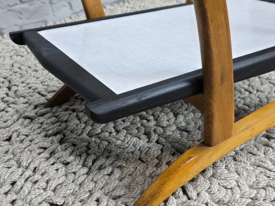 Image 1 of Mid-Century Italian Design Wooden Coffee Table with Glass Top Attributed to Cesare Lacca, Italy 1950s.