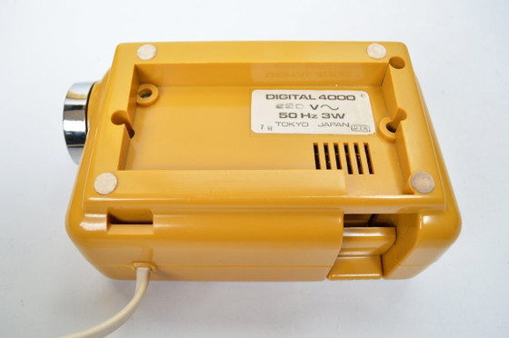 Image 1 of Space Age Alarm Clock Sankyo 4000 / Ocher - Yellow / 1970's Vintage Flip clock