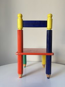 Chaise haute crayon Pierre Sala style Memphis