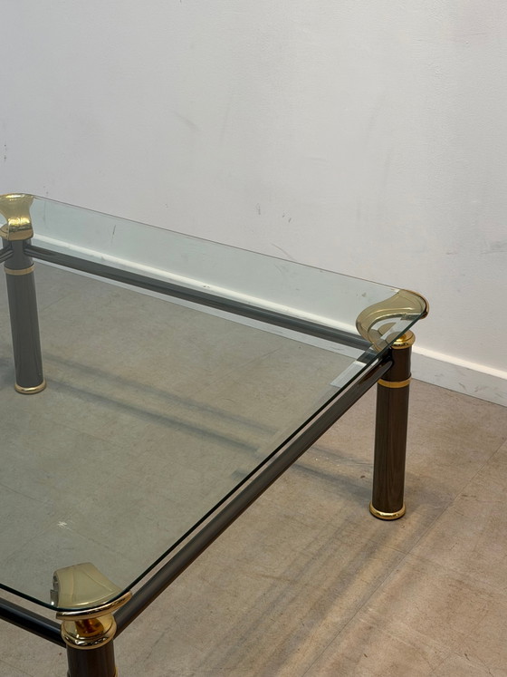 Table basse Regency avec plateau en verre - 100 x 100 – Tables basses, Wood, Glass (photo 3 of 6)
