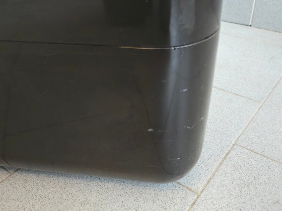 Image 1 of CUBE BAR VINTAGE 1970 DE JEAN GARCON POUR FORMAG 70S SPACE AGE PLASTIQUE NOIR