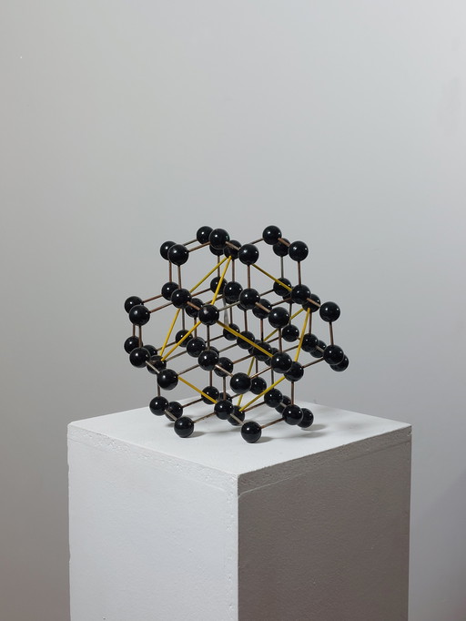 Old structural model teaching aid chemistry atoms Czech Republic diamond