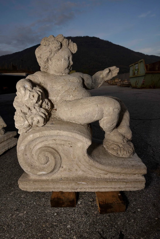 Late 19th Century Italian Carved Stone Putto – Sculpture, Vintage (photo 29 of 39)