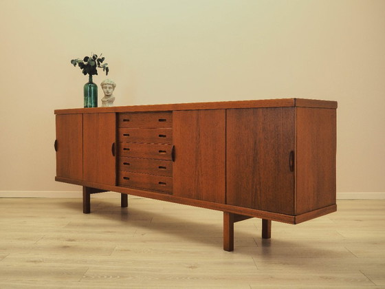 Teak Sideboard With Sliding Doors, Danish Modern Design From The 1960s – Wood (photo 4 of 25)