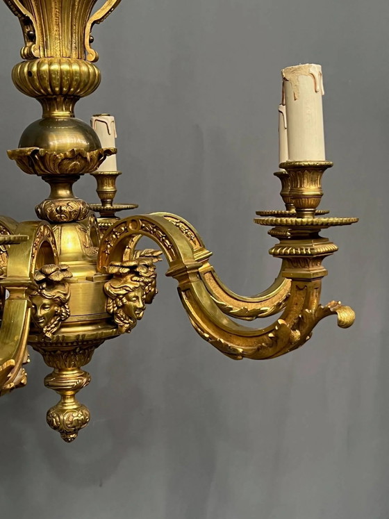 Mazarin-kroonluchter. Massief brons. – Bronze (photo 5 of 8)