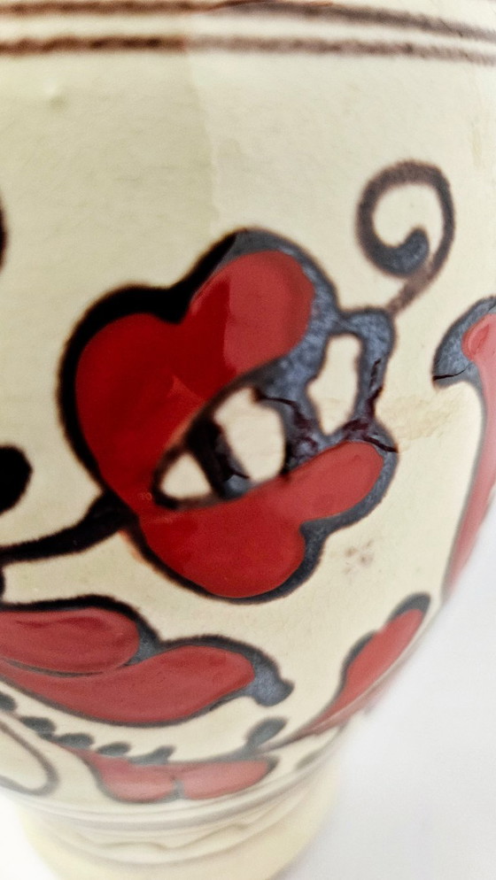 Image 1 of Ceramica tradizionale ungherese dipinta a mano | Vaso in ceramica floreale Korond Corund Transylvania | 17 cm | 6,7"