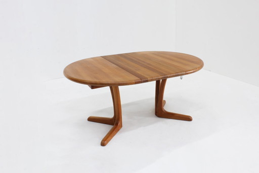 Vintage Danish round extendable dining table solid teak