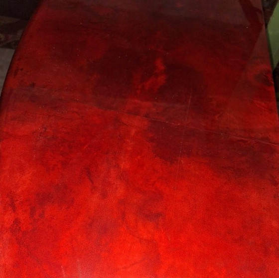 Image 1 of Buffet italien convexe en parchemin laqué par Aldo Tura