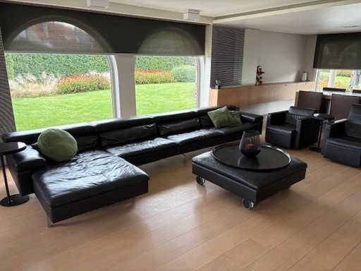 JORI Divano Shiva in pelle nera Jean-Pierre Audebert