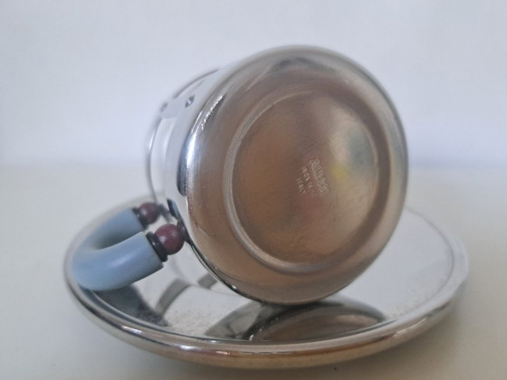 Alessi - 1980 3-Piece Breakfast/Coffee Set: Kettle '9093' & 2 Espresso Cups 'MGDT' - Michael Graves (photo 5 of 10)