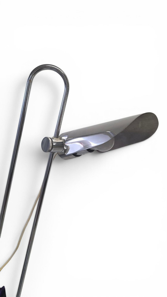 Image 1 of Chrome Space Age floor lamp attributed to Goffredo Reggiani, Italy-1970