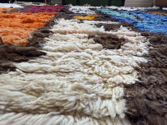 Image 1 of Tappeto vintage astratto in lana – 354 × 268 cm – pezzo unico fatto a mano a pelo lungo