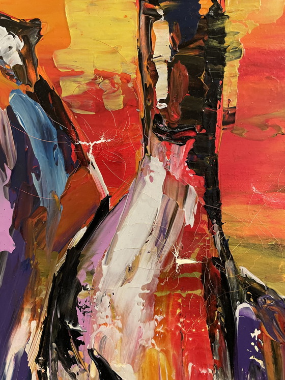 Image 1 of Large colorful painting by artist Laura Pace
