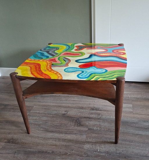 Mesa de centro Palisandro Diseño Danés Años 60. Obra de arte&Formica.