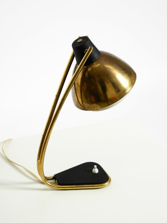 Image 1 of Rare large Mid Century Modern brass table lamp with beautiful patina