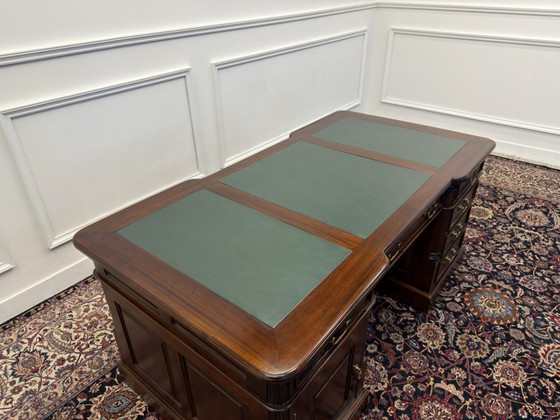 Scrivania classica inglese Partnerdesk – Scrivanie, Leather, Wood (photo 16 of 19)