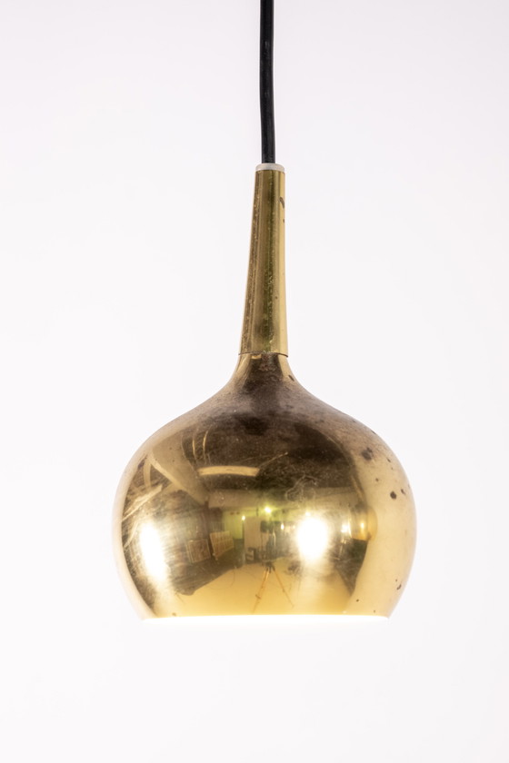 Image 1 of 2x Hans Agne Jakobsson Brass Pendant Lamp, 1960s Sweden
