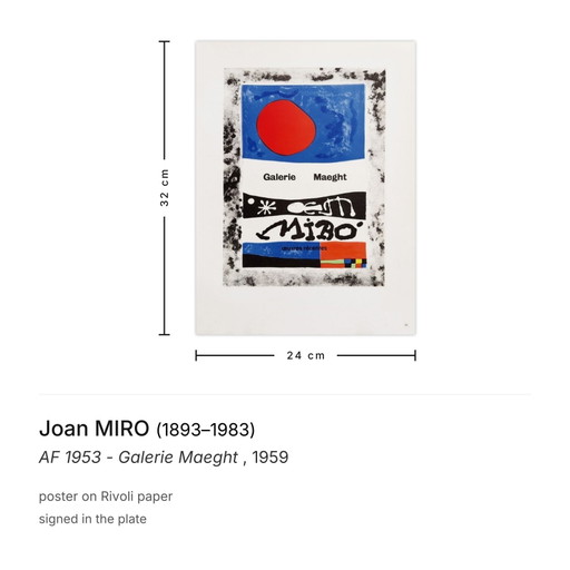 Joan MIRO AF 1953 - Galerie Maeght  poster 1959