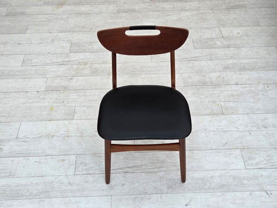 Image 1 of Set di 4 sedie da pranzo rivestite, design danese, anni '60.