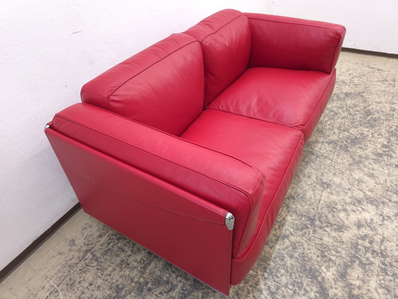 Image 1 of Poltrona Frau Twice sofa two seater designer sofa leather sofa couch red
