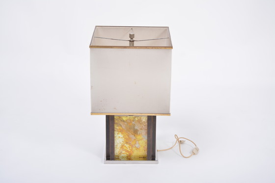 Image 1 of Grande lampe de table Romeo Rega de style Hollywood Regency en laiton et chrome