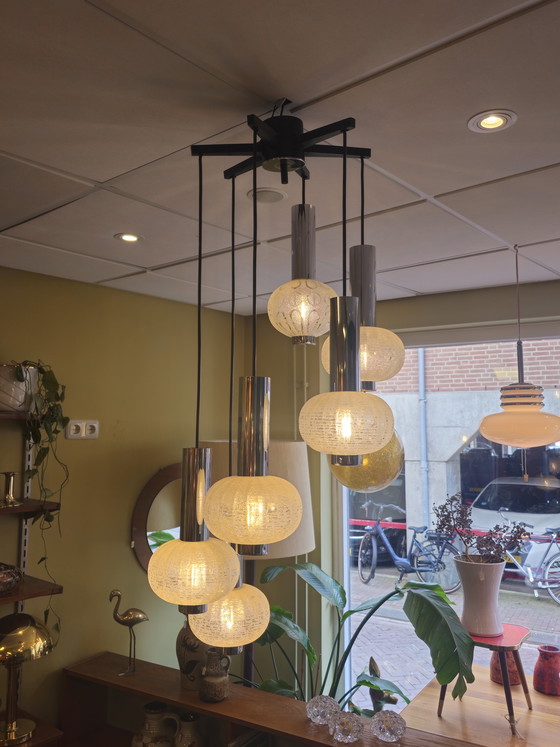 Image 1 of Vintage Sölken Leuchten Waterval Hanglamp Plafondlamp Lamp