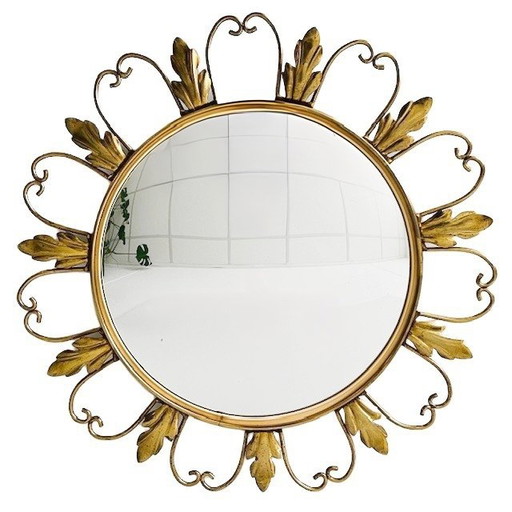 Vintage mid-century Deknudt Sunburst butler mirror circa 1960s