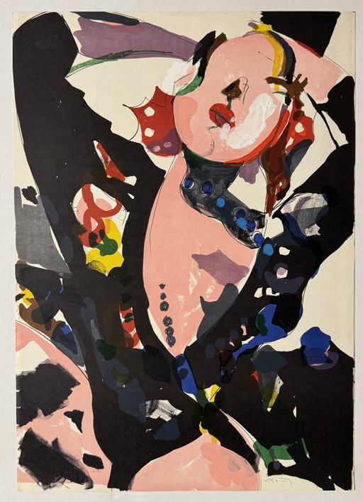 Sandro Trotti 50x70cm Siebdruck, informelle, zeitgenössische Kunst – lithos zeefdrukken, Paper