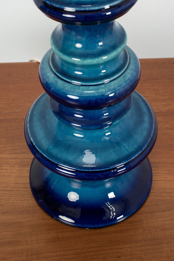 Image 1 of Blauw keramieken lamp