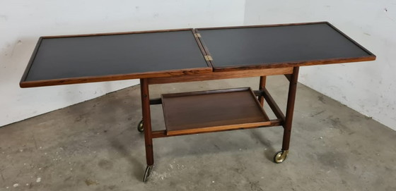 Image 1 of Mid - Century rosewood trolley by Kurt Østervig.