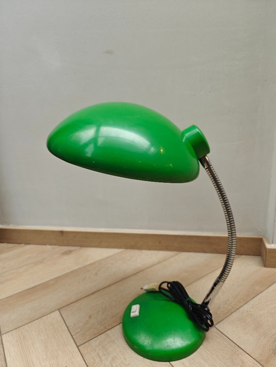 Image 1 of Mid Century moderne Metall Tischlampe grün