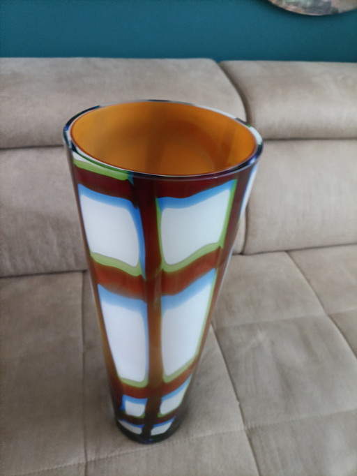 Böhmisches geblasenes Glas Vase €45