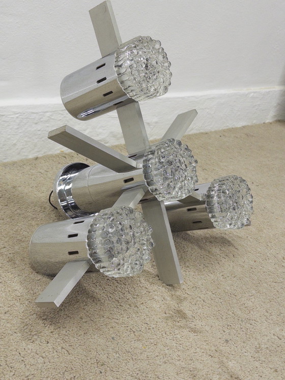 Plafondlamp van Gaetano Sciolari, Plafondlampen, Chroom, Glas, Zilver (foto 8 van 10)