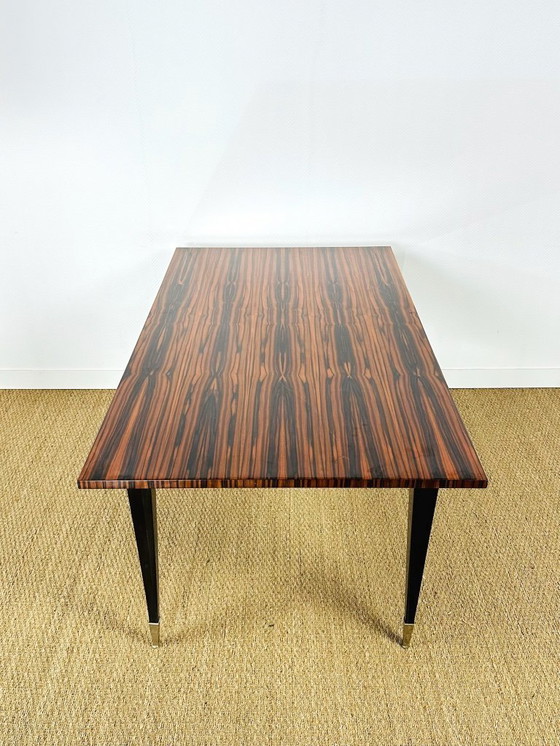 Image 1 of Modernistische eettafel van zebranohout, 1950