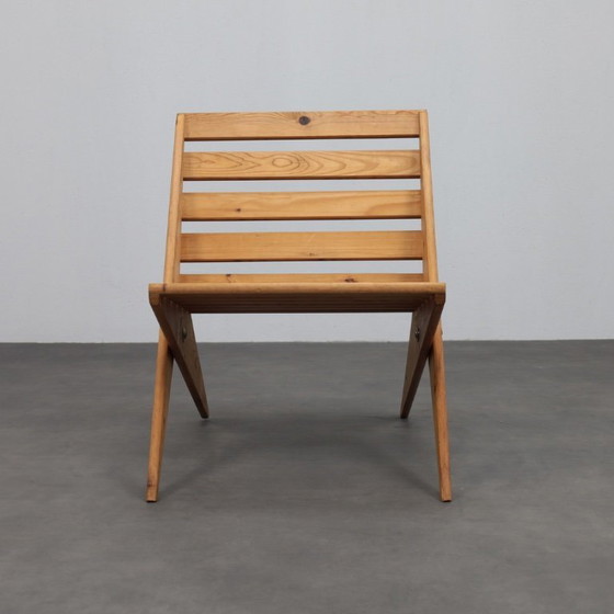 Image 1 of Folding Chair “Scissors” in Slatted Pinewood, 1970s